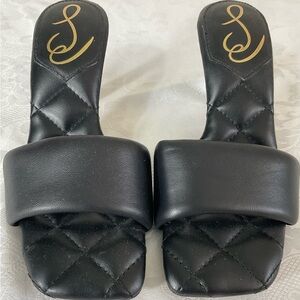 Sam Edelman Briar Black Leather  Strap Cushioned Comfort Slides Sandals Size 5